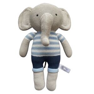 CUDDLE ME Blue Stuffed Elephant Baby Toy 12.5”